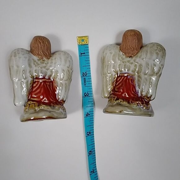 Antique Angels Decorative Figures Handmade Pair - Picture 3 of 5
